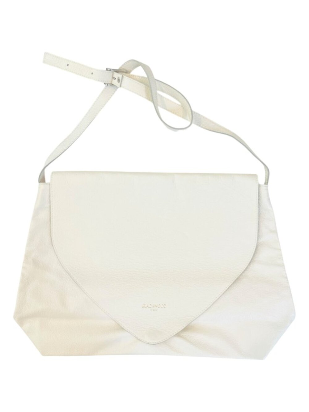 Beachwood by Emily - Cream Colored Leather Purse - 17" W x 11.5" H x 4.5" D - EX - Picture 2 of 6